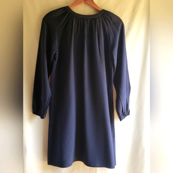 Lilly Pulitzer Roslyn 100% Silk Navy Blue Tunic Dress Beaded Embroidered Sz:S - Picture 5 of 9